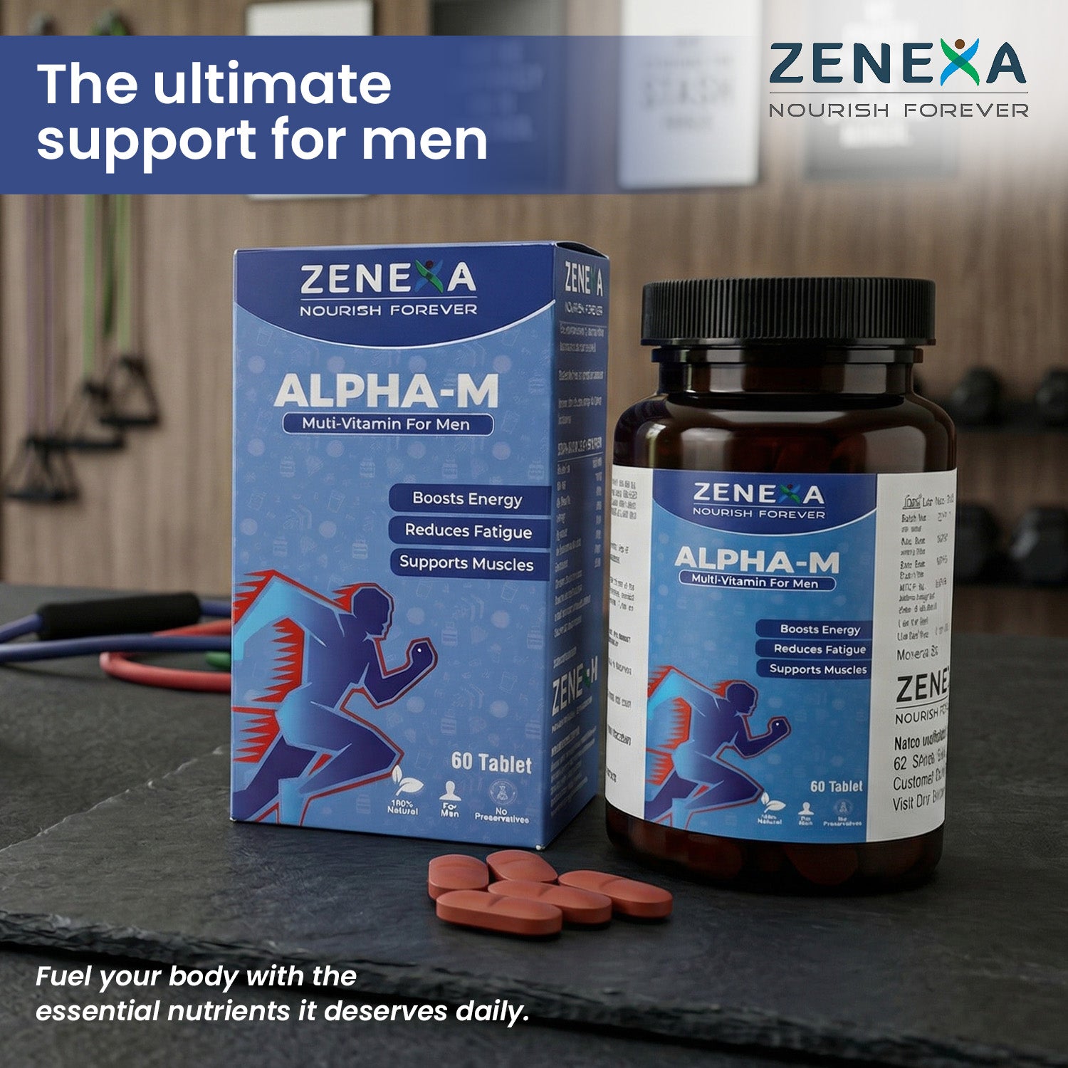 Zenexa Alpha-M Multivitamin for Men – Energy & Stamina Booster