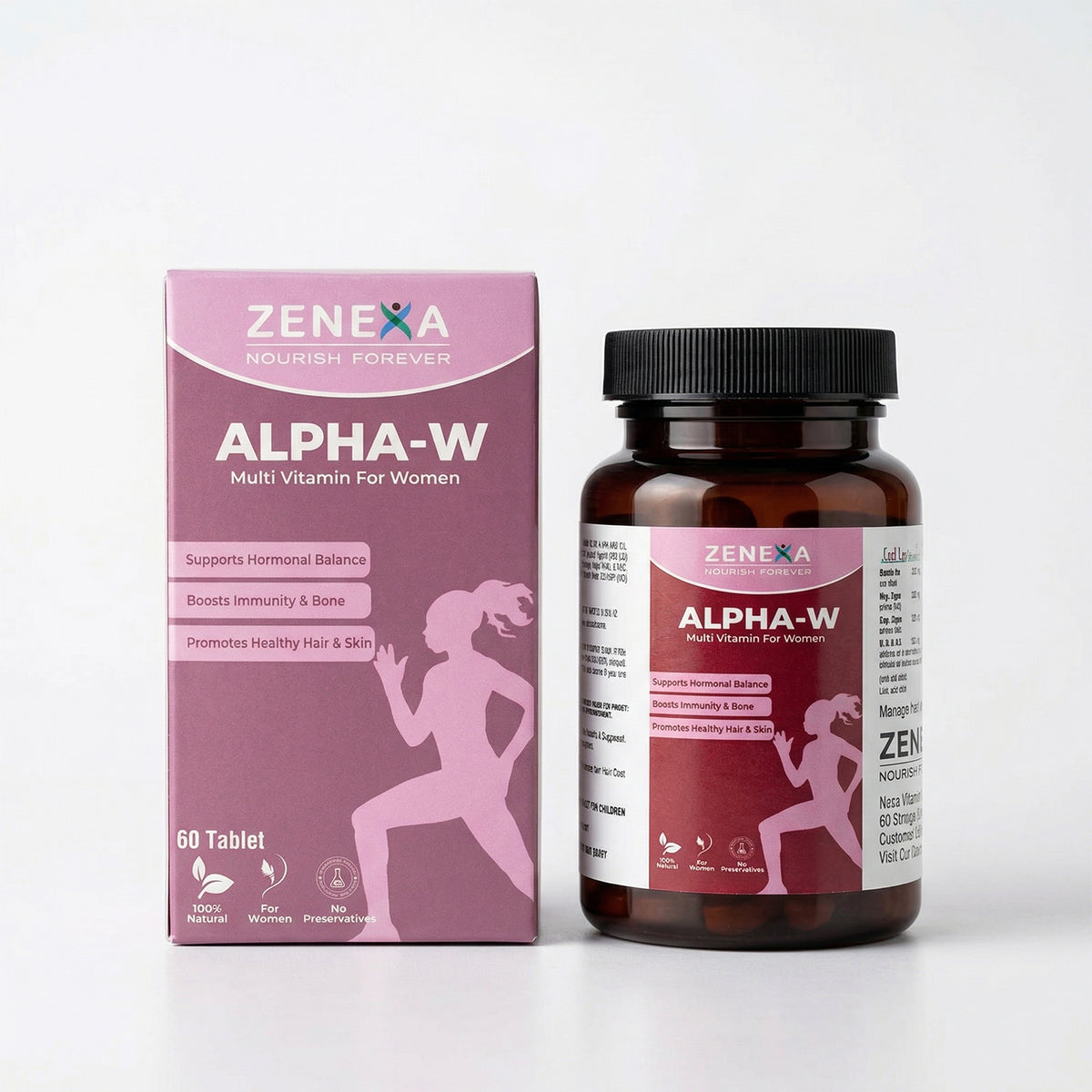 Zenexa Alpha-W Multivitamin for Women – Supports Hormonal Balance, Boosts Immunity & Bone Health