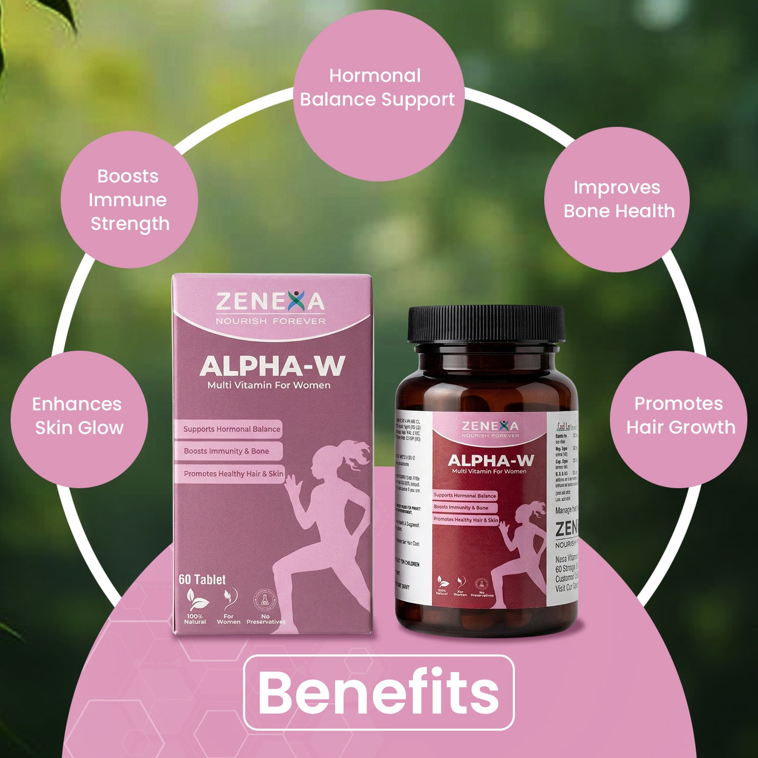 Zenexa Alpha-W Multivitamin for Women – Supports Hormonal Balance, Boosts Immunity & Bone Health