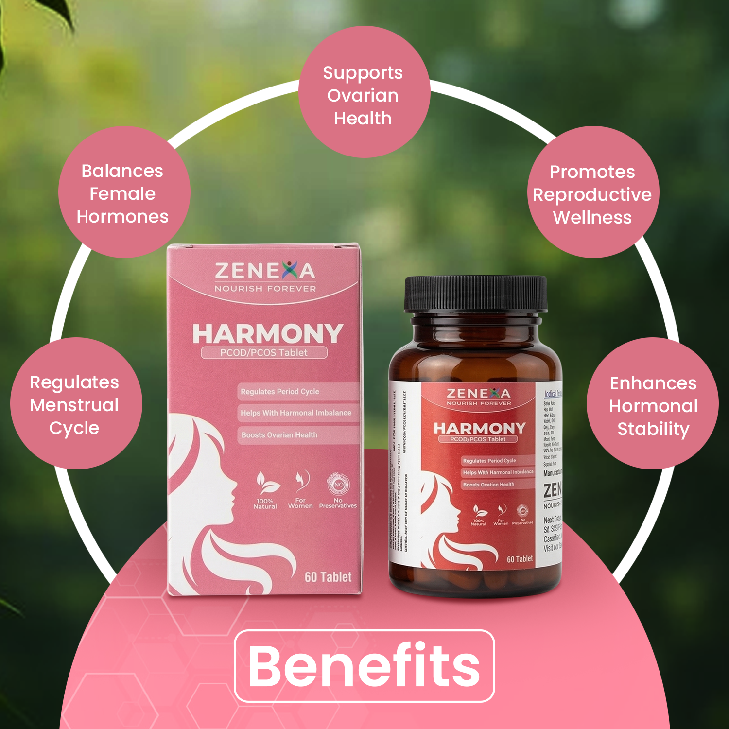 Zenexa Harmony PCOD/PCOS Supplement – For Hormonal Balance, Period Cycle Regulation