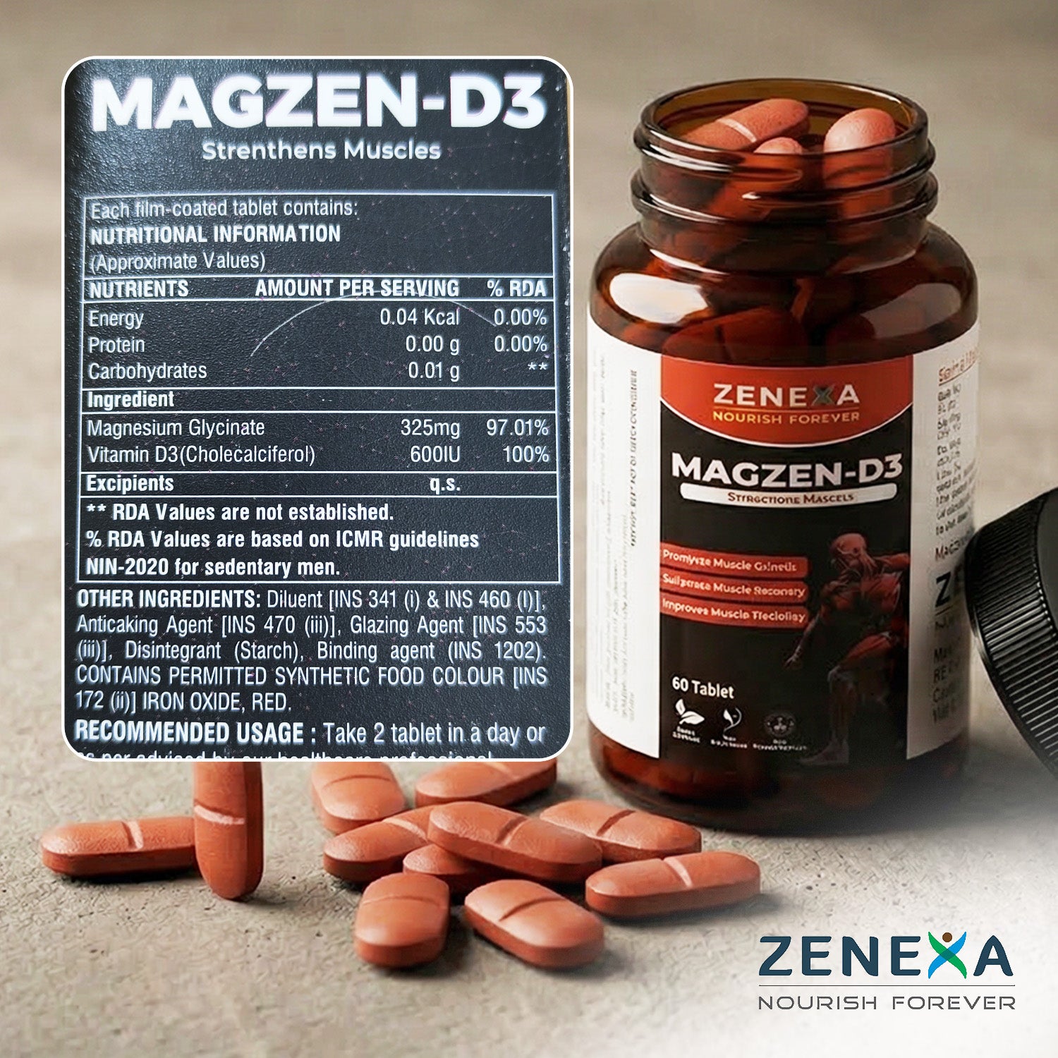 Zenexa Magzen-D3 Muscle Support Supplement