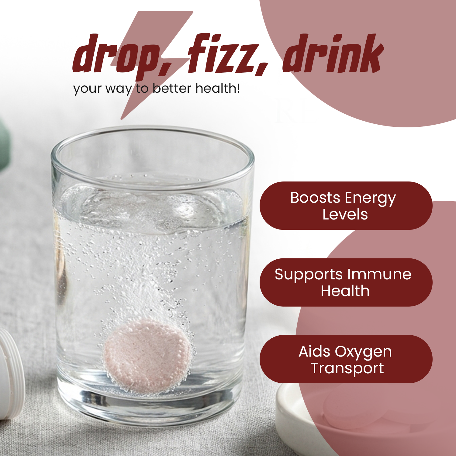 PROZEN PLUS Iron, Zinc, Vitamin B3 & Vitamin B6 Effervescent Tablets