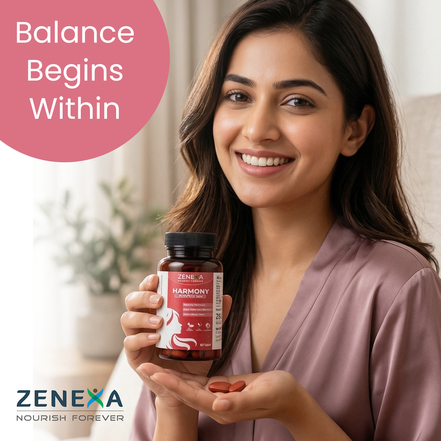 Zenexa Harmony PCOD/PCOS Supplement – For Hormonal Balance, Period Cycle Regulation