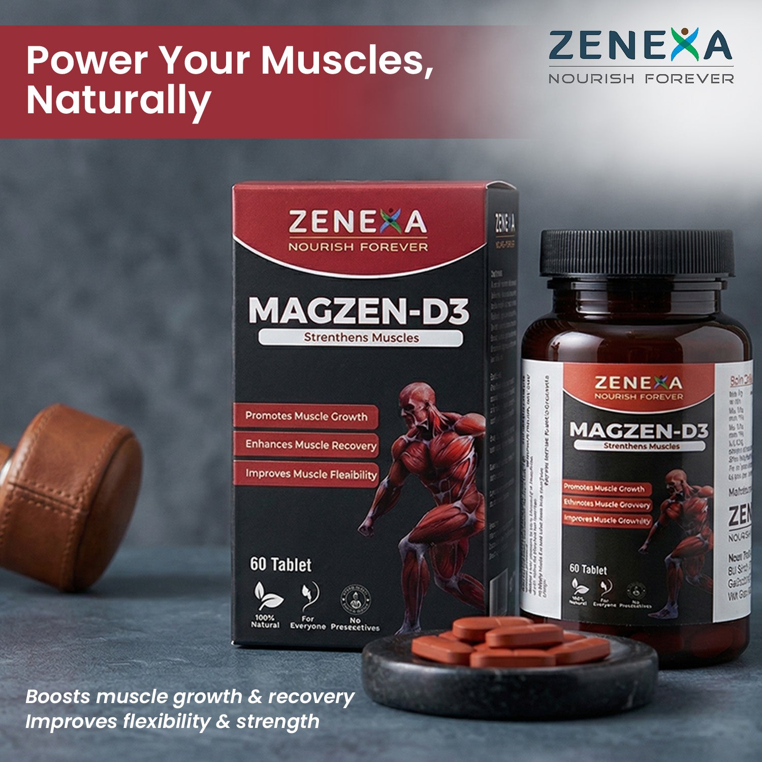 Zenexa Magzen-D3 Muscle Support Supplement