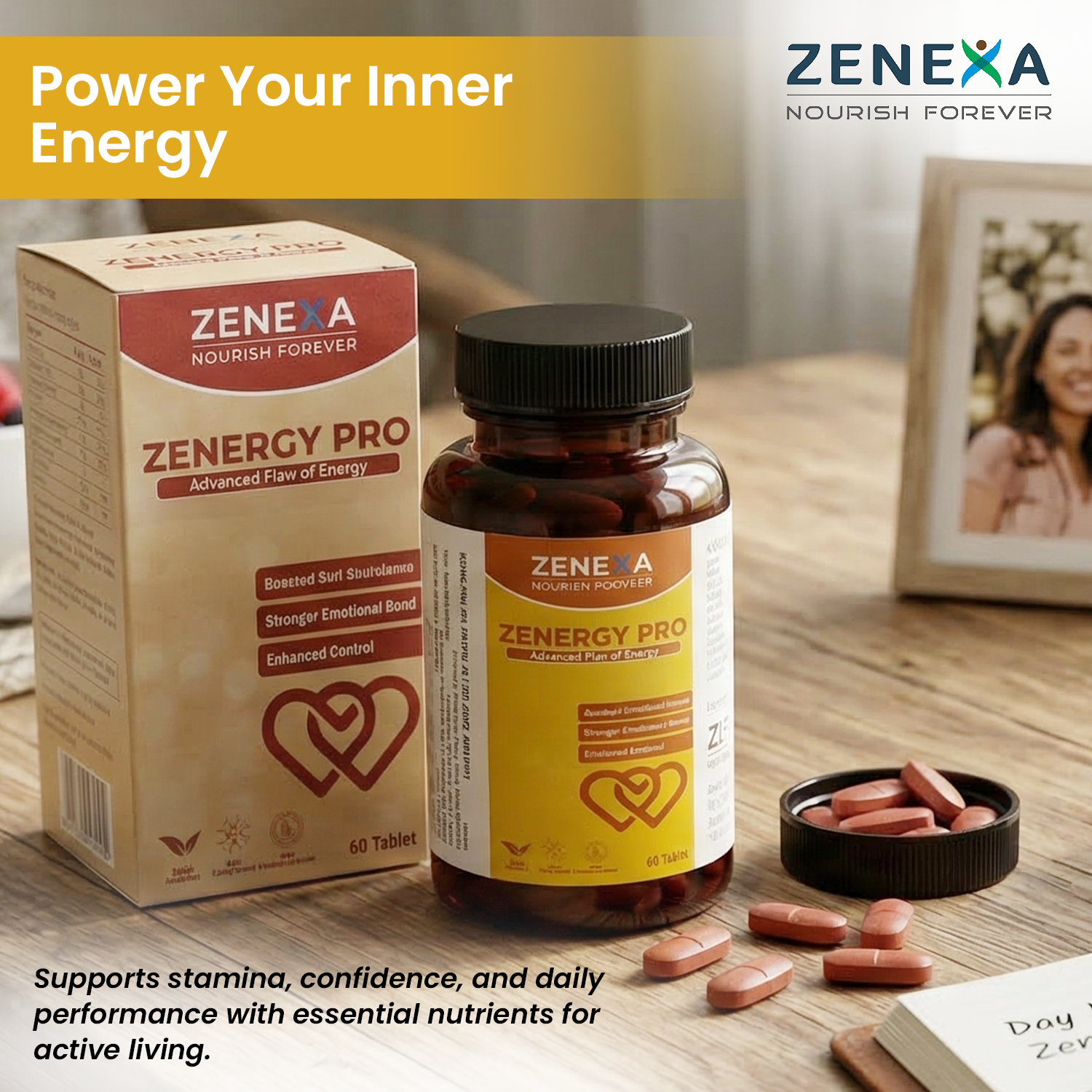 Zenexa Zenergy Pro Advanced Flow of Energy – L-Arginine & Ginseng Tablets