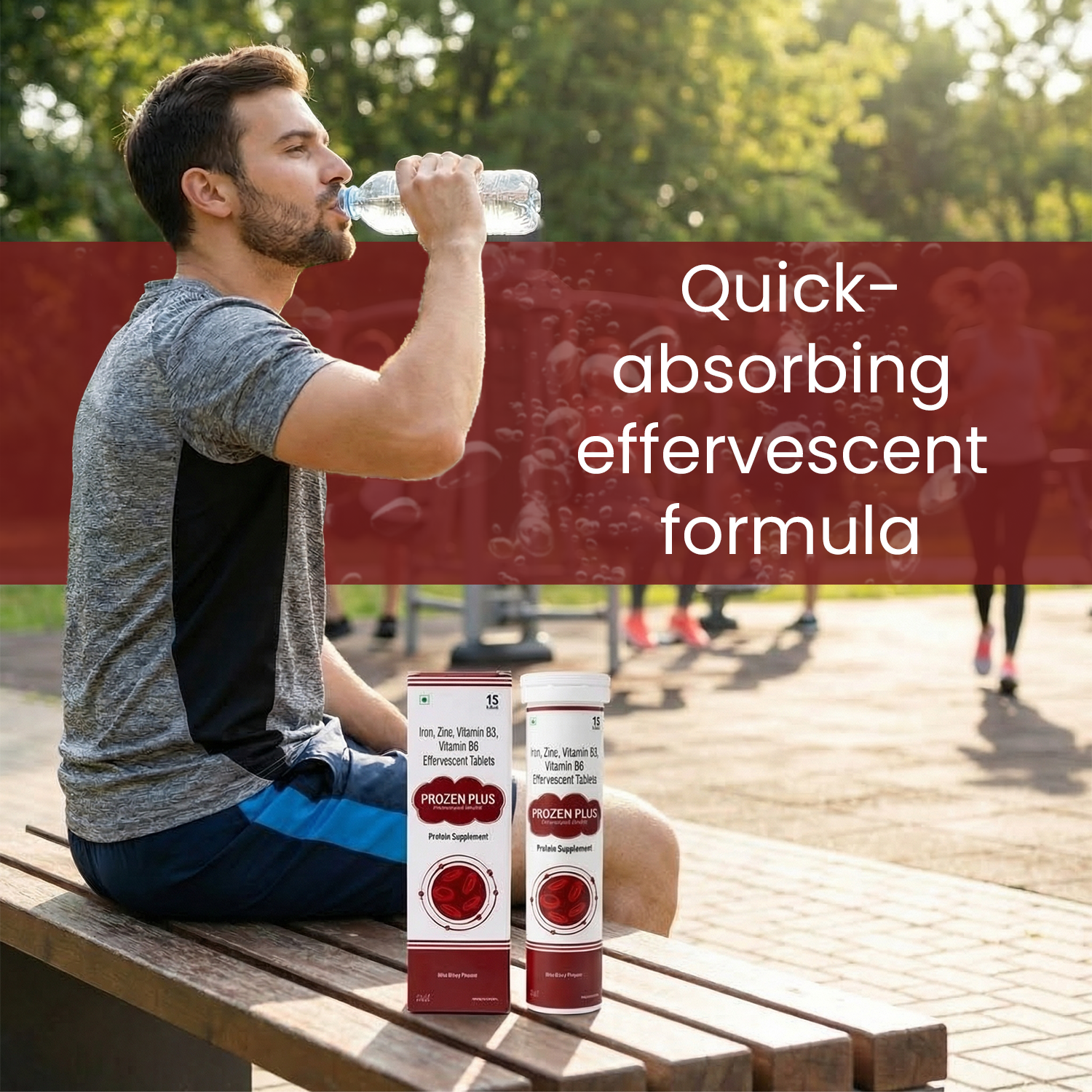 PROZEN PLUS Iron, Zinc, Vitamin B3 & Vitamin B6 Effervescent Tablets