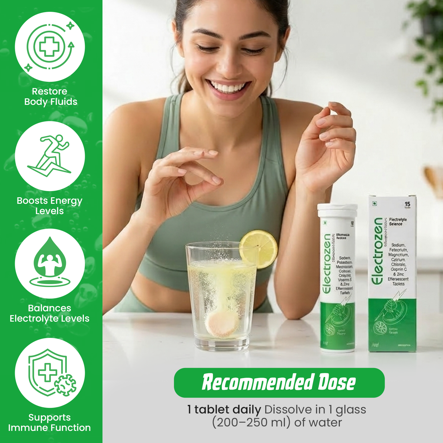 Electrozen Electrolyte Balance Effervescent Tablets – Rapid Rehydration with Sodium