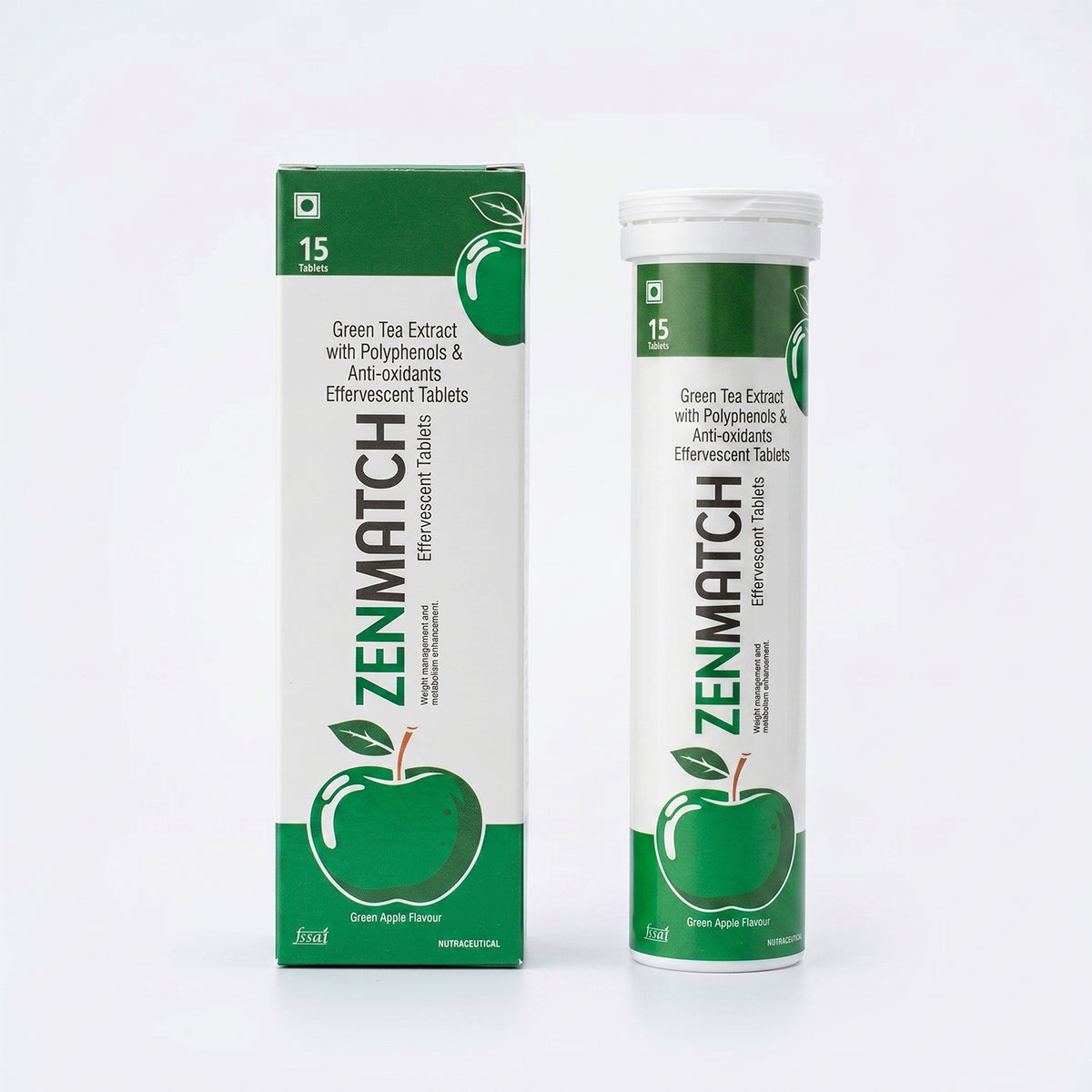 ZENMATCH Green Tea Extract Effervescent Tablets with Polyphenols & Antioxidants