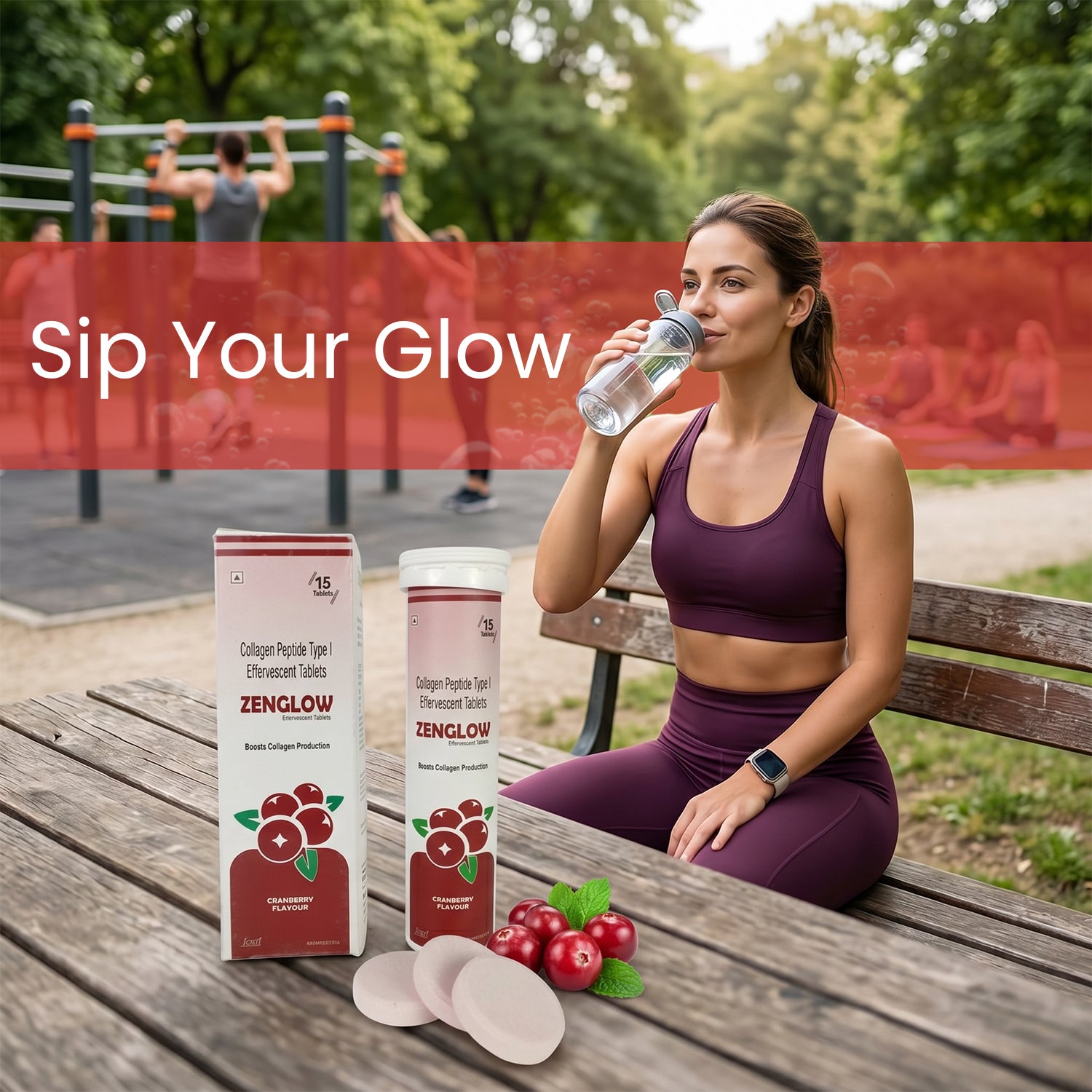 Zenglow Collagen Peptide Type I Effervescent Tablets – Anti-Aging Skin Elasticity & Youthful Glow
