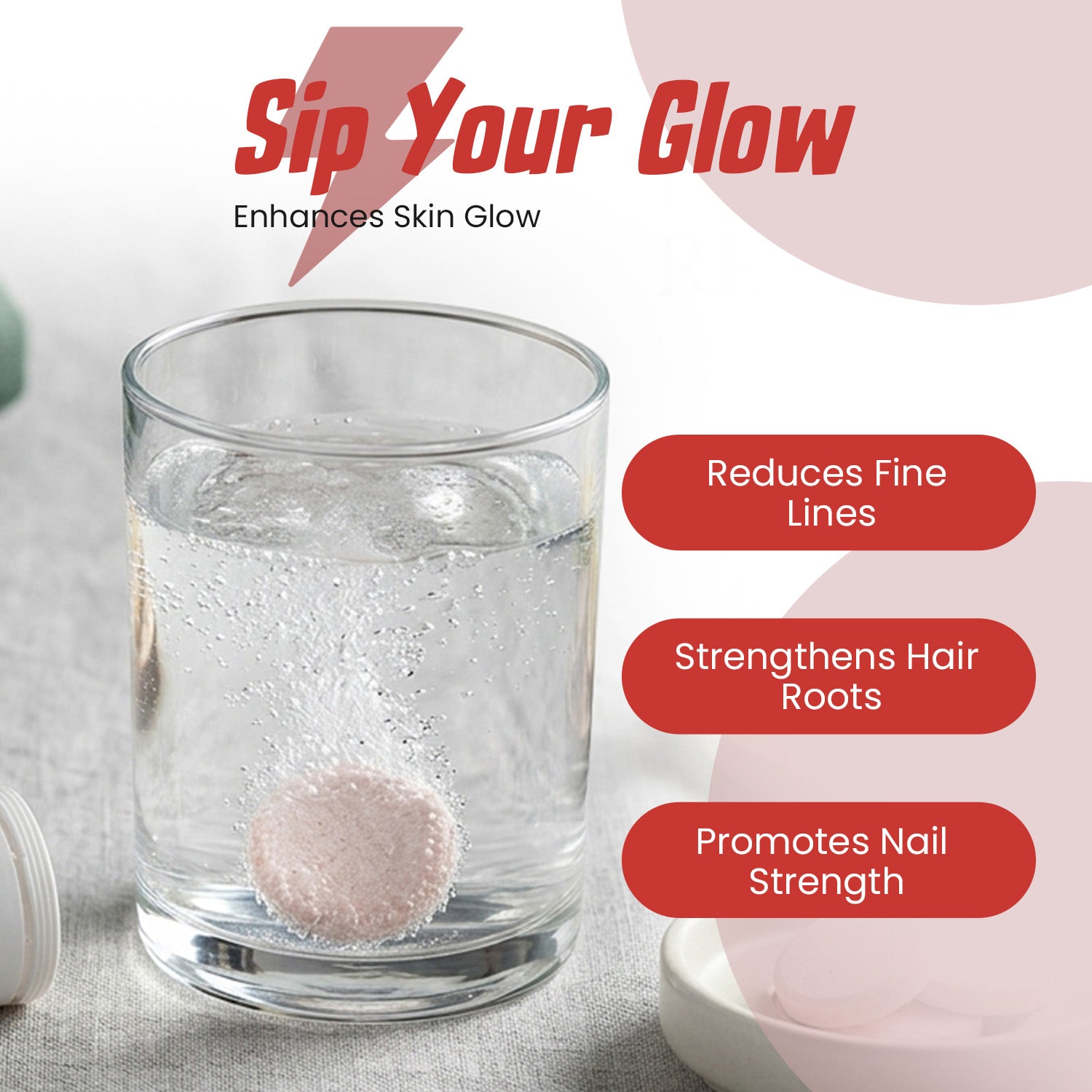 Zenglow Collagen Peptide Type I Effervescent Tablets – Anti-Aging Skin Elasticity & Youthful Glow