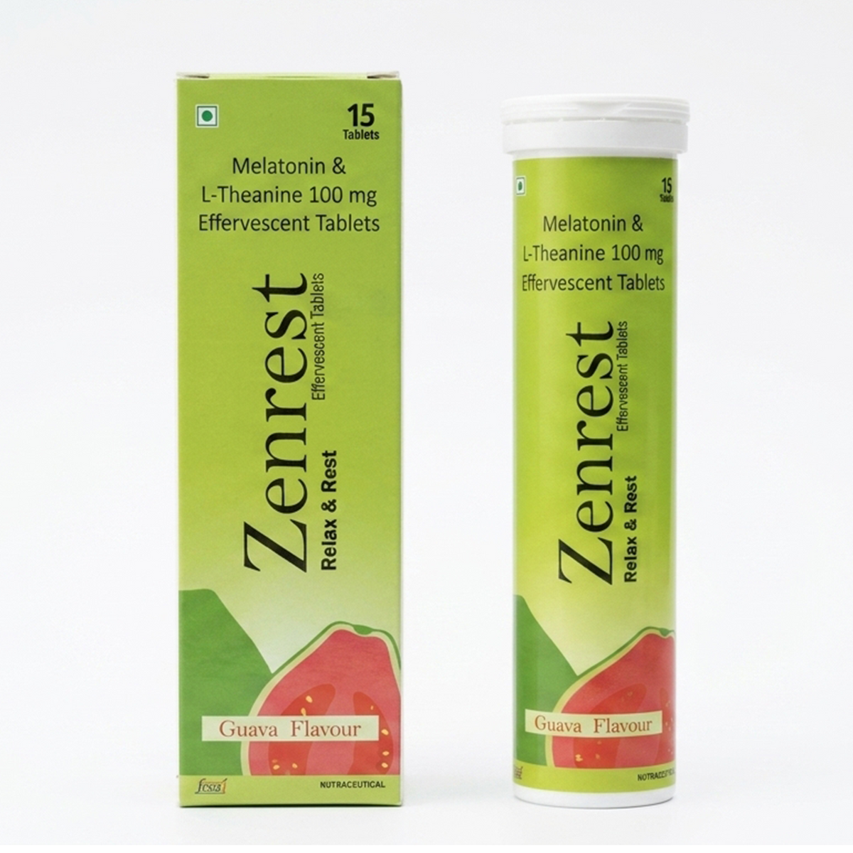 Zenrest Melatonin & L-Theanine (100mg) Effervescent Tablets – Relax & Rest Sleep Aid – Guava Flavour