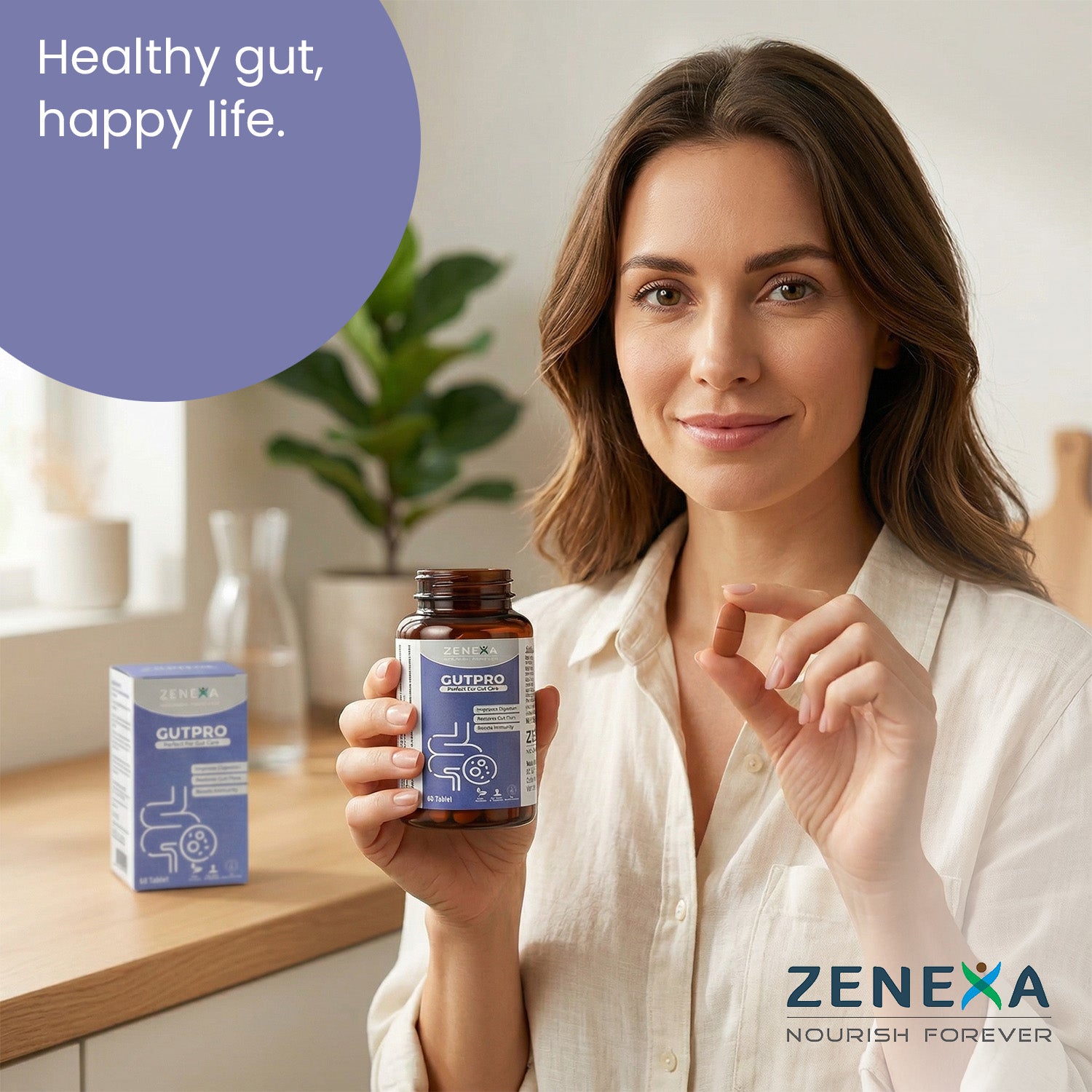 Zenexa GutPro Perfect For Gut Care – Probiotic & Prebiotic Supplement
