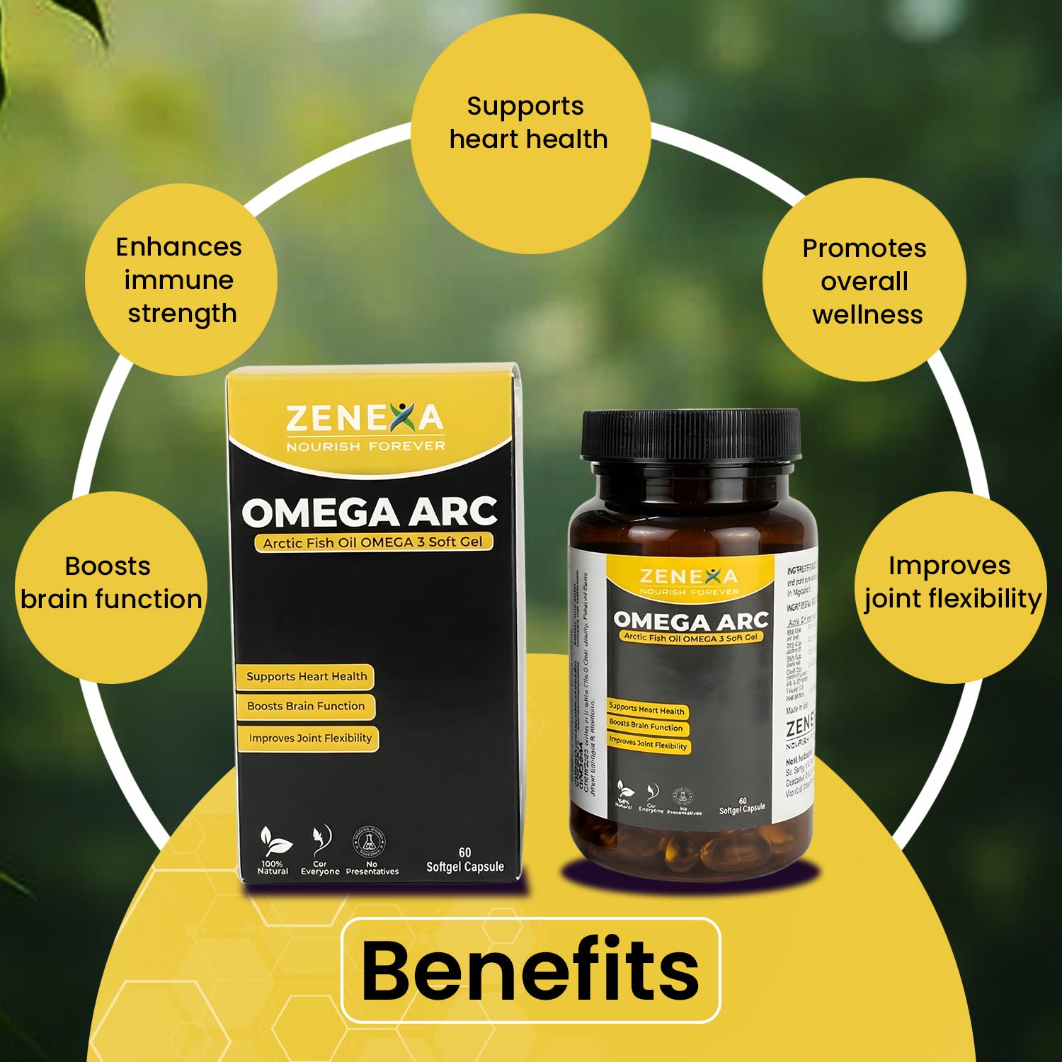 Zenexa Omega Arc Arctic Fish Oil Omega 3 Softgels