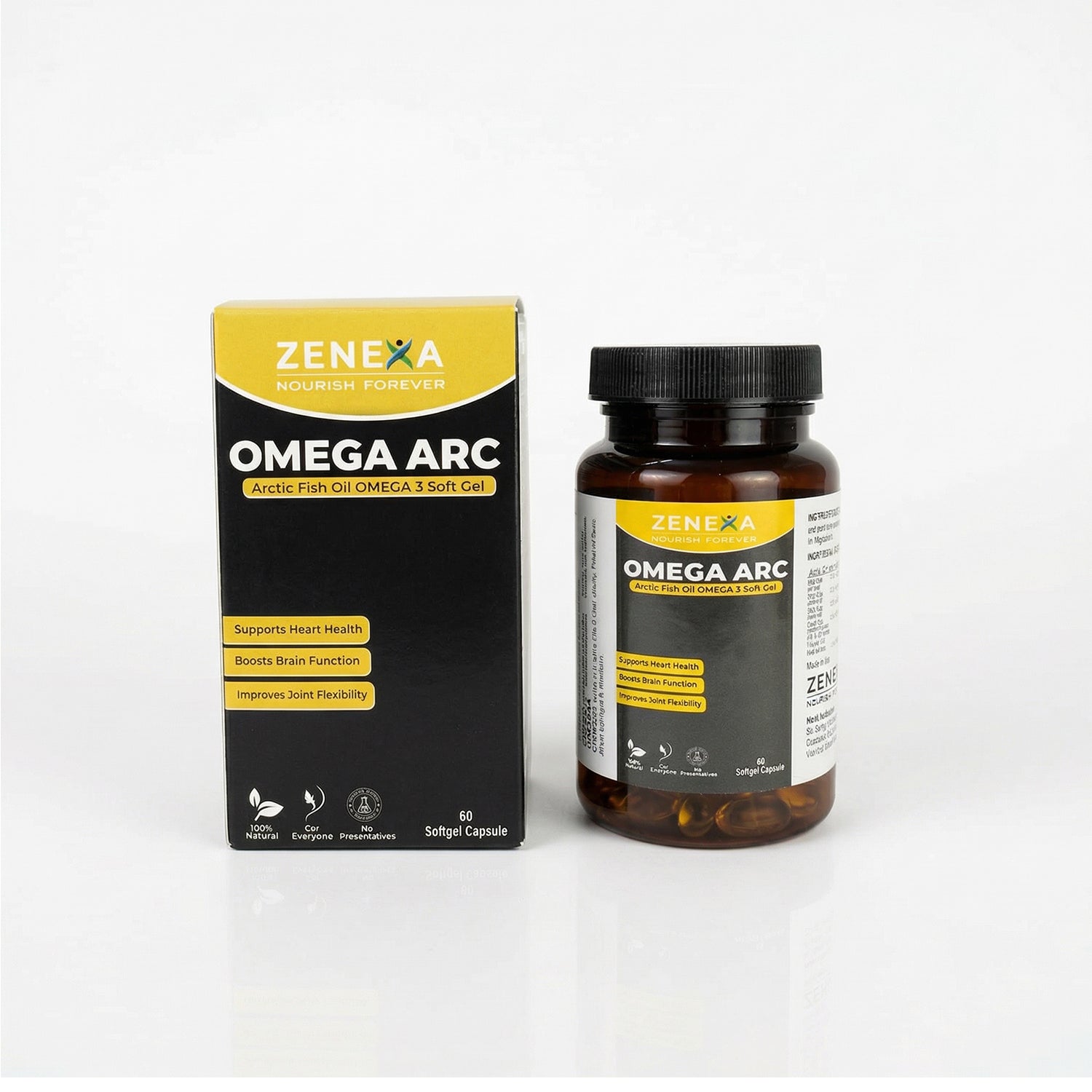 Zenexa Omega Arc Arctic Fish Oil Omega 3 Softgels