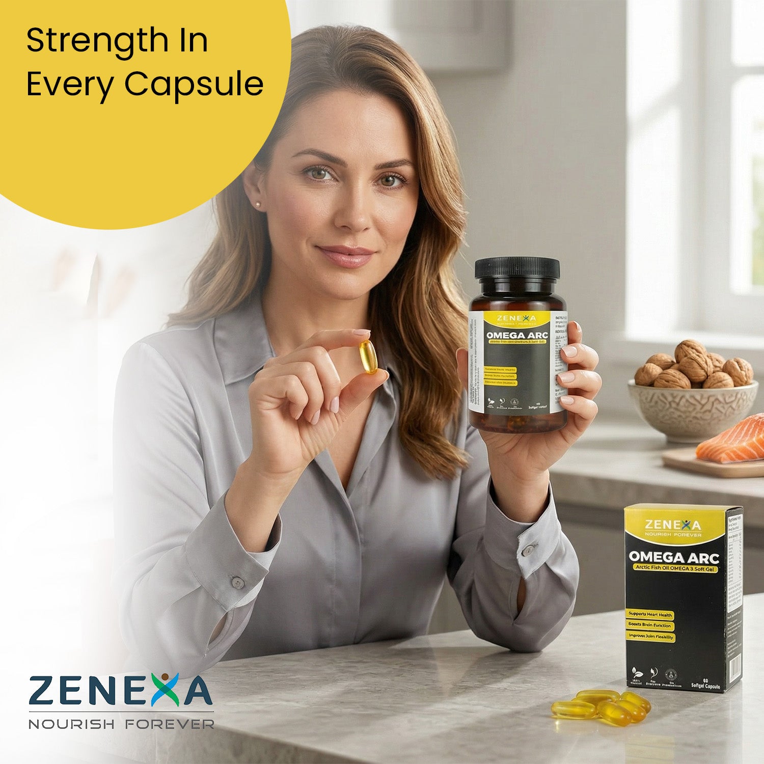Zenexa Omega Arc Arctic Fish Oil Omega 3 Softgels