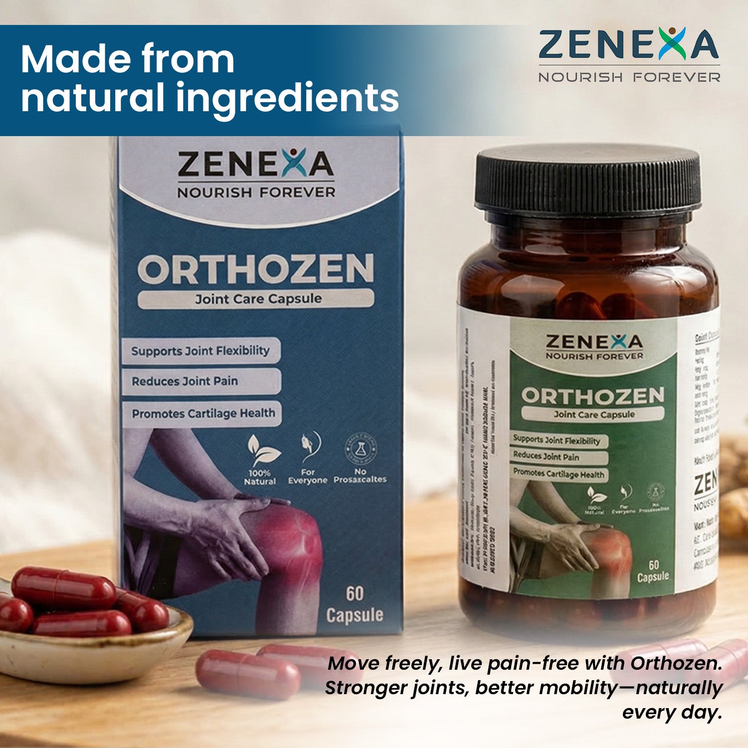 Zenexa Orthozen Joint Care Capsules – With Collagen Peptide Type II
